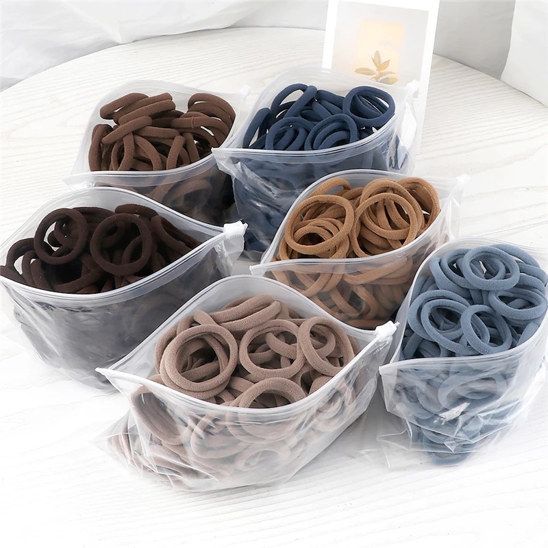 Silicone Band Women - 50 Buah/Set Ikat Rambut Dasar Wanita