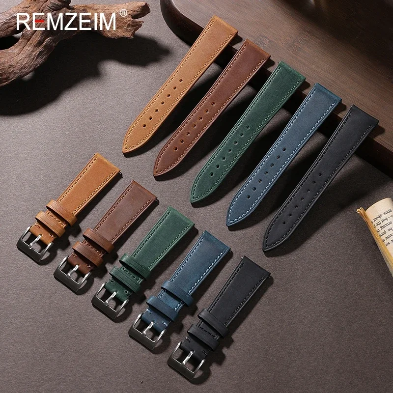 Leather Strap Quick Release - Crazy Horse jam tangan kulit Retro