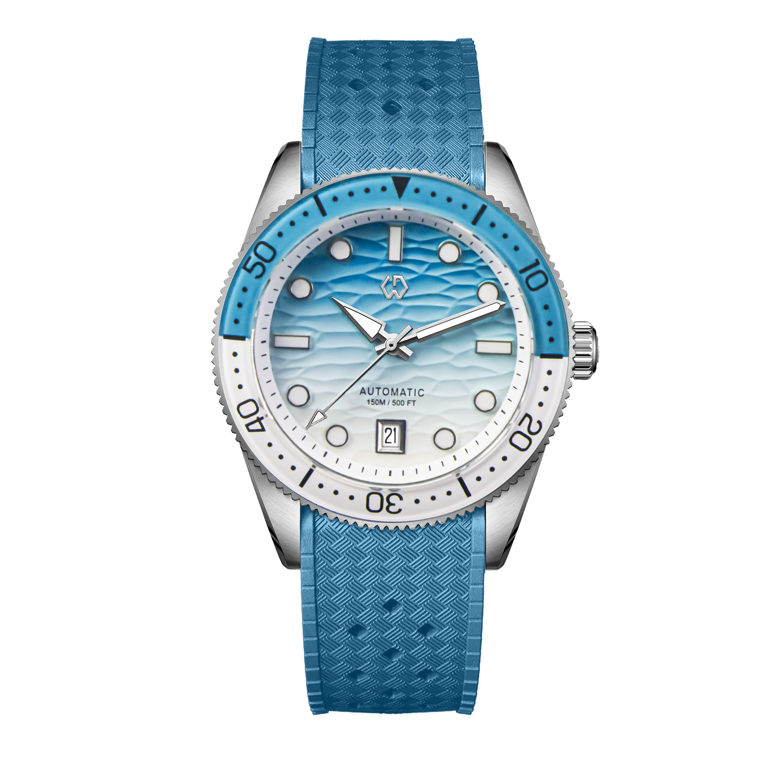 Rubber Strap Diver - Jam Tangan Diver 40mm Tekstur Jam