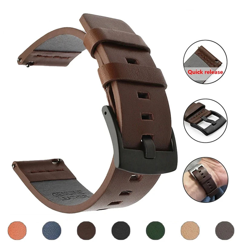 Leather Strap Quick Release - Tali jam tangan 20mm 22mm, tali