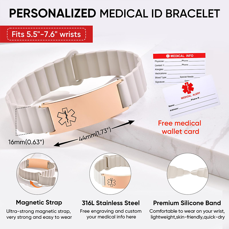 Gelang ID Medis Kustom untuk P - Silicone Band Women ulasan dan harga