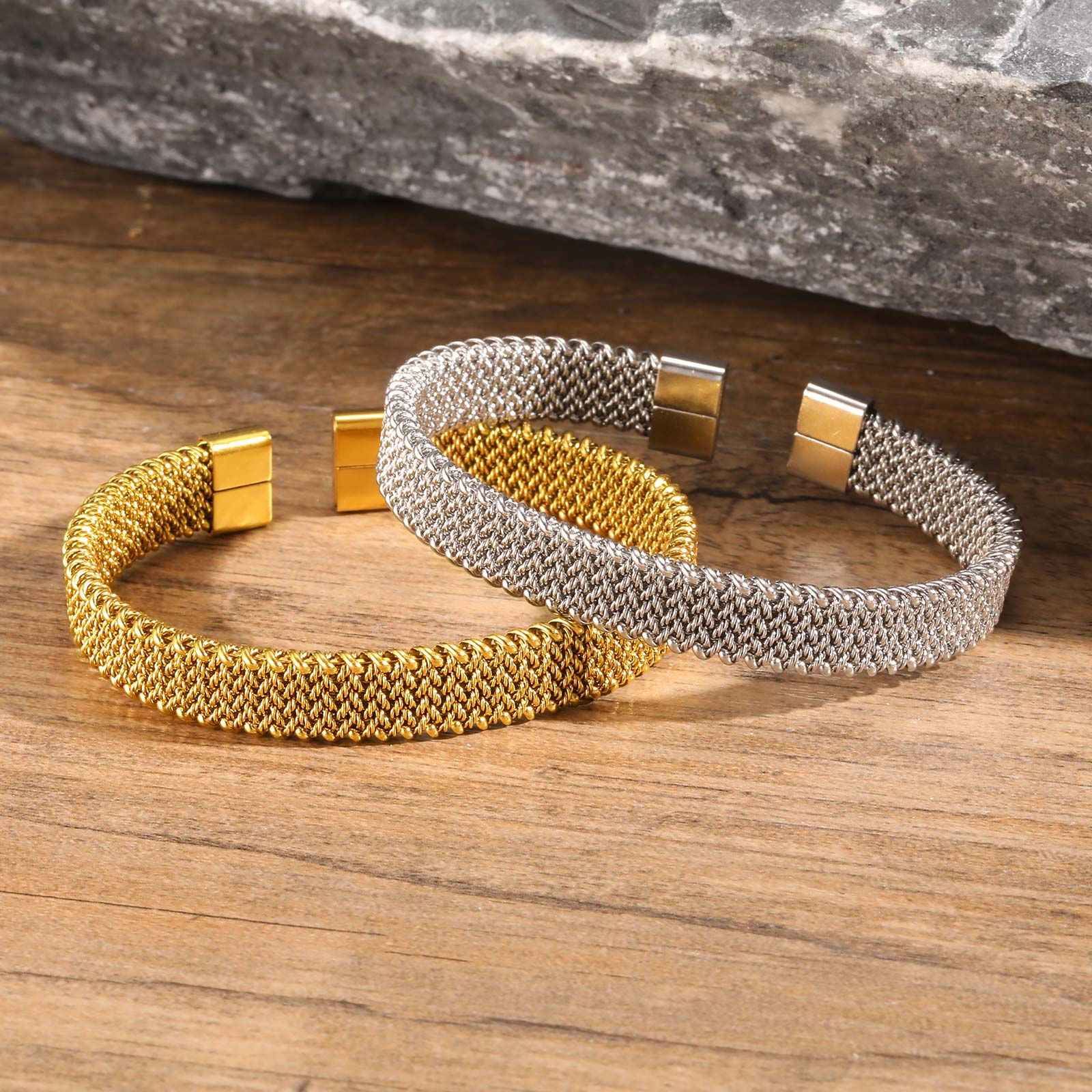 Gelang terbuka tali regang kep - Mesh Strap Metal ulasan dan harga