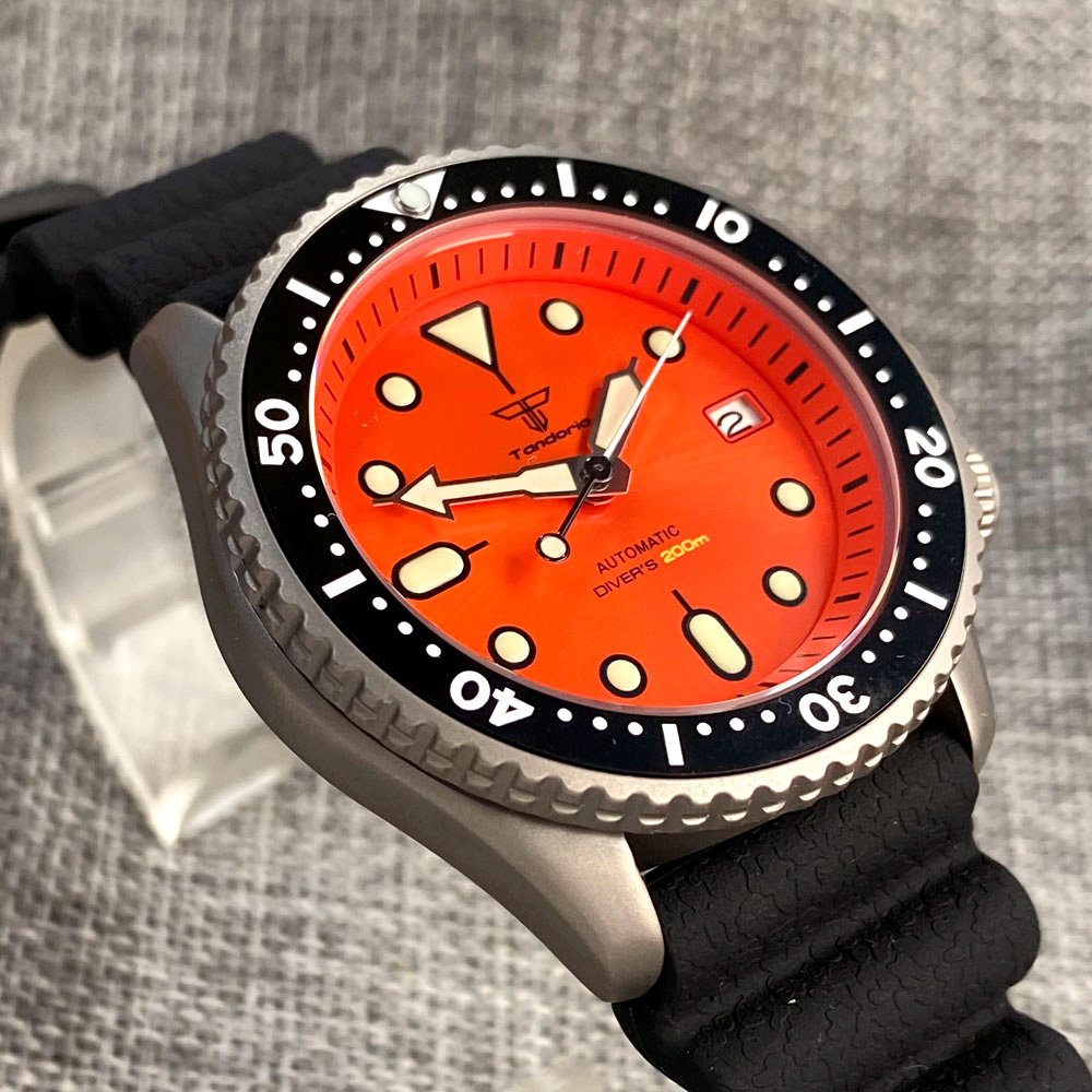 Tandorio 41mm Titanium NH35 Ja - Rubber Strap Diver ulasan dan harga