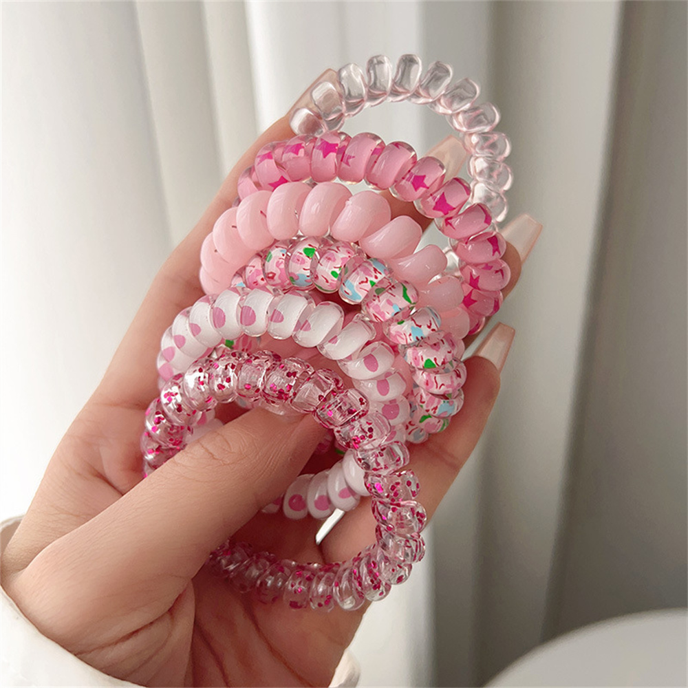 6 Buah Ikat Rambut Spiral Warn - Silicone Band Women ulasan dan harga