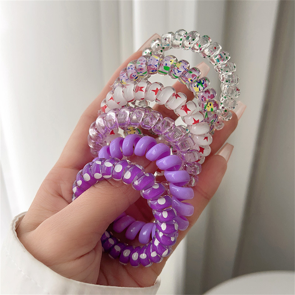 6 Buah Ikat Rambut Spiral Warn - Silicone Band Women ulasan dan harga