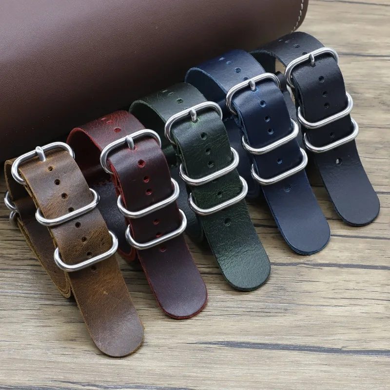 Tali jam Kulit Asli Vintage 18 - Nato Strap Nylon ulasan dan harga
