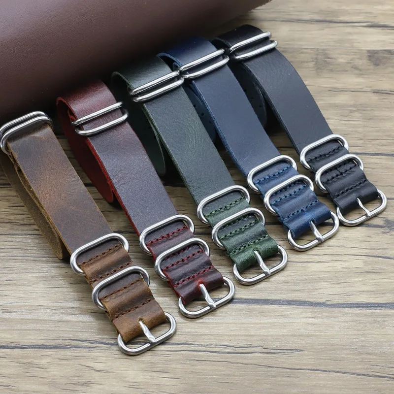 Tali jam Kulit Asli Vintage 18 - Nato Strap Nylon ulasan dan harga