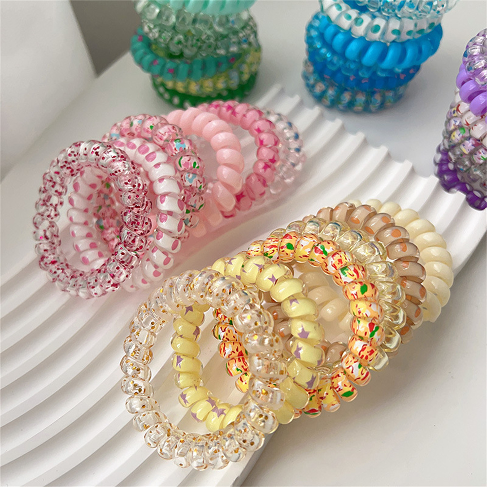 6 Buah Ikat Rambut Spiral Warn - Silicone Band Women ulasan dan harga