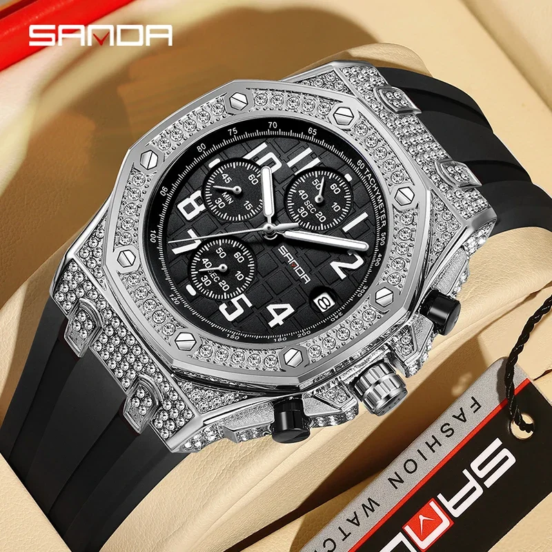 Jam Tangan Quartz Pria SANDA 7 - Rubber Strap Diver ulasan dan harga