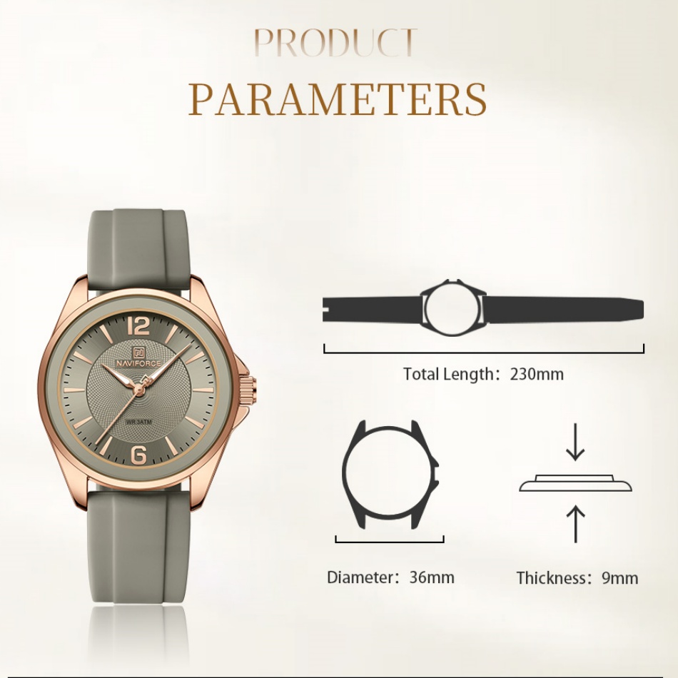 Jam Tangan Wanita NAVIFORCE Ga - Silicone Band Women ulasan dan harga