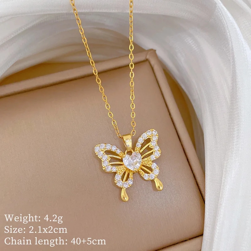 Kalung Liontin Tembaga Seri Ku - Butterfly Clasp Deployant ulasan dan harga