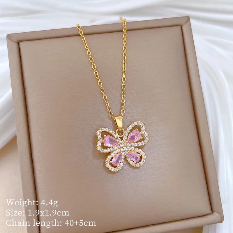 Kalung Liontin Tembaga Seri Ku - Butterfly Clasp Deployant ulasan dan harga