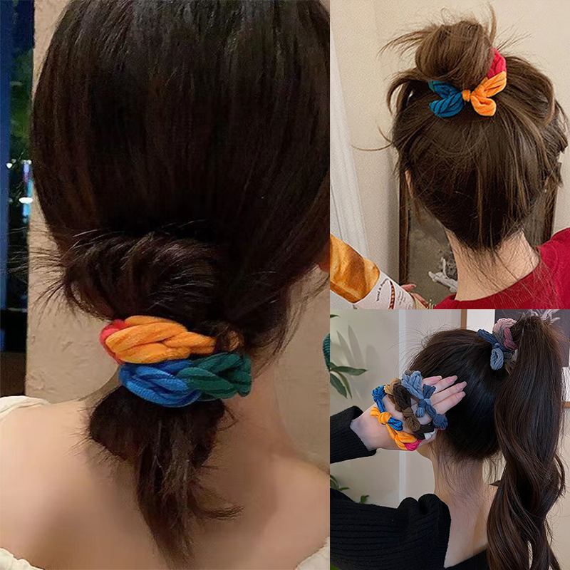 Ikat Rambut Rajut Warna-warni  - Silicone Band Women ulasan dan harga